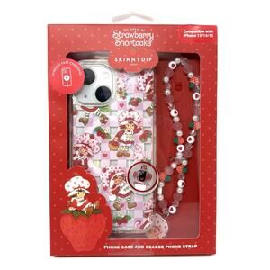 Strawberry Shortcake Skinny Dip iPhone 13 / 14 / 15 Case Beaded Strap
